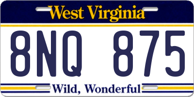 WV license plate 8NQ875