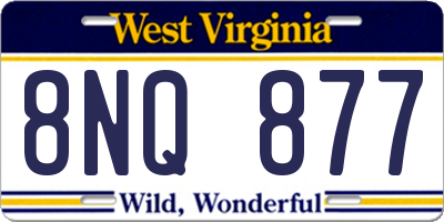 WV license plate 8NQ877