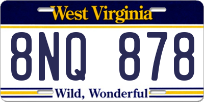 WV license plate 8NQ878