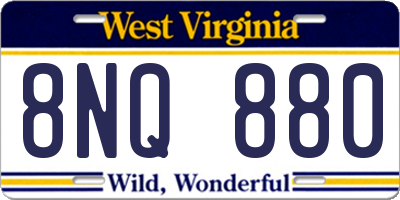 WV license plate 8NQ880