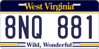 WV license plate 8NQ881