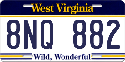 WV license plate 8NQ882
