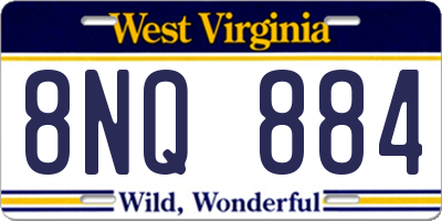 WV license plate 8NQ884