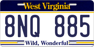 WV license plate 8NQ885