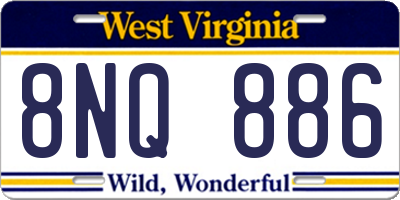WV license plate 8NQ886