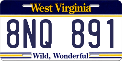 WV license plate 8NQ891