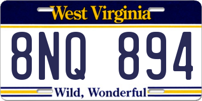 WV license plate 8NQ894