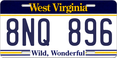 WV license plate 8NQ896