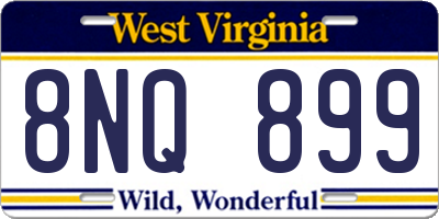 WV license plate 8NQ899