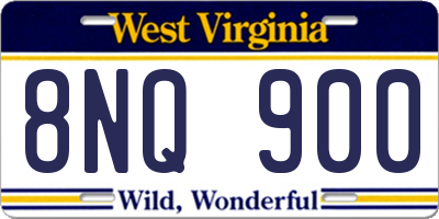WV license plate 8NQ900