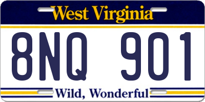WV license plate 8NQ901