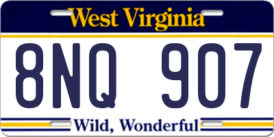 WV license plate 8NQ907