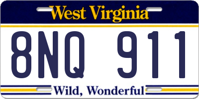 WV license plate 8NQ911
