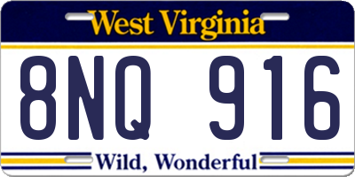 WV license plate 8NQ916