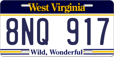 WV license plate 8NQ917
