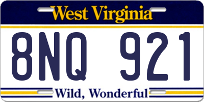 WV license plate 8NQ921