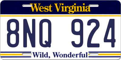WV license plate 8NQ924