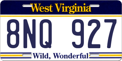WV license plate 8NQ927