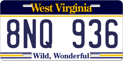 WV license plate 8NQ936