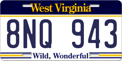 WV license plate 8NQ943
