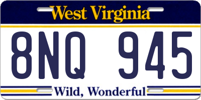 WV license plate 8NQ945