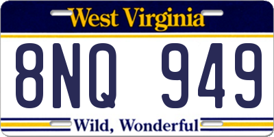 WV license plate 8NQ949