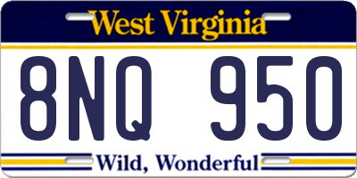 WV license plate 8NQ950
