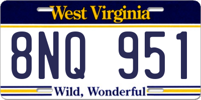 WV license plate 8NQ951