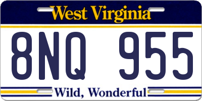 WV license plate 8NQ955