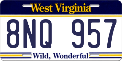 WV license plate 8NQ957