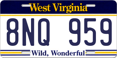 WV license plate 8NQ959