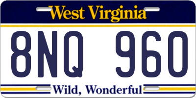 WV license plate 8NQ960
