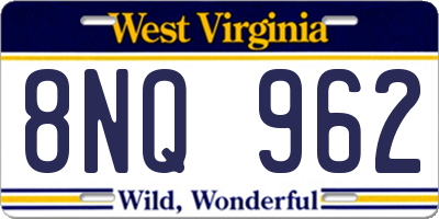 WV license plate 8NQ962