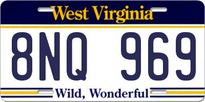WV license plate 8NQ969