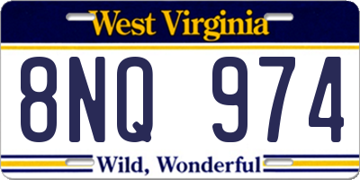 WV license plate 8NQ974