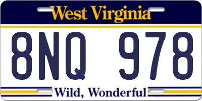 WV license plate 8NQ978