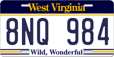 WV license plate 8NQ984