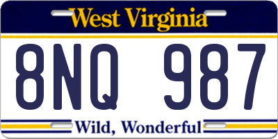 WV license plate 8NQ987