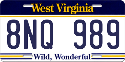 WV license plate 8NQ989