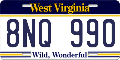 WV license plate 8NQ990