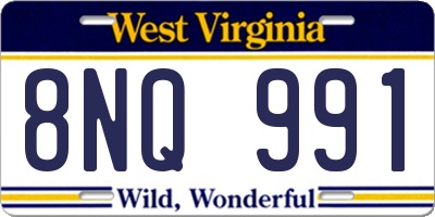 WV license plate 8NQ991