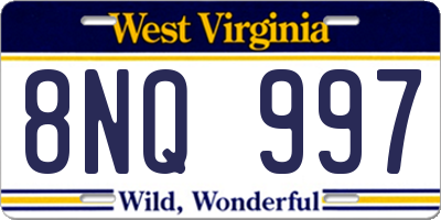 WV license plate 8NQ997