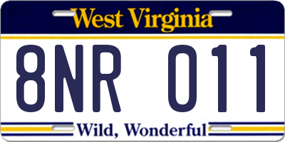 WV license plate 8NR011