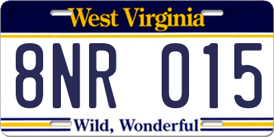 WV license plate 8NR015