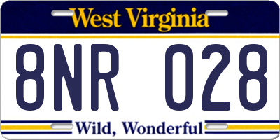 WV license plate 8NR028