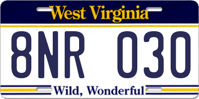 WV license plate 8NR030