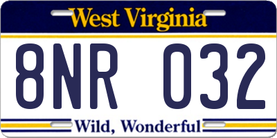 WV license plate 8NR032