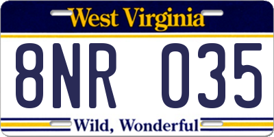 WV license plate 8NR035