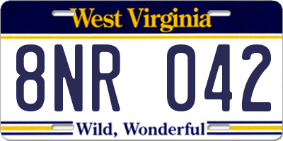 WV license plate 8NR042