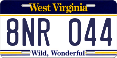 WV license plate 8NR044